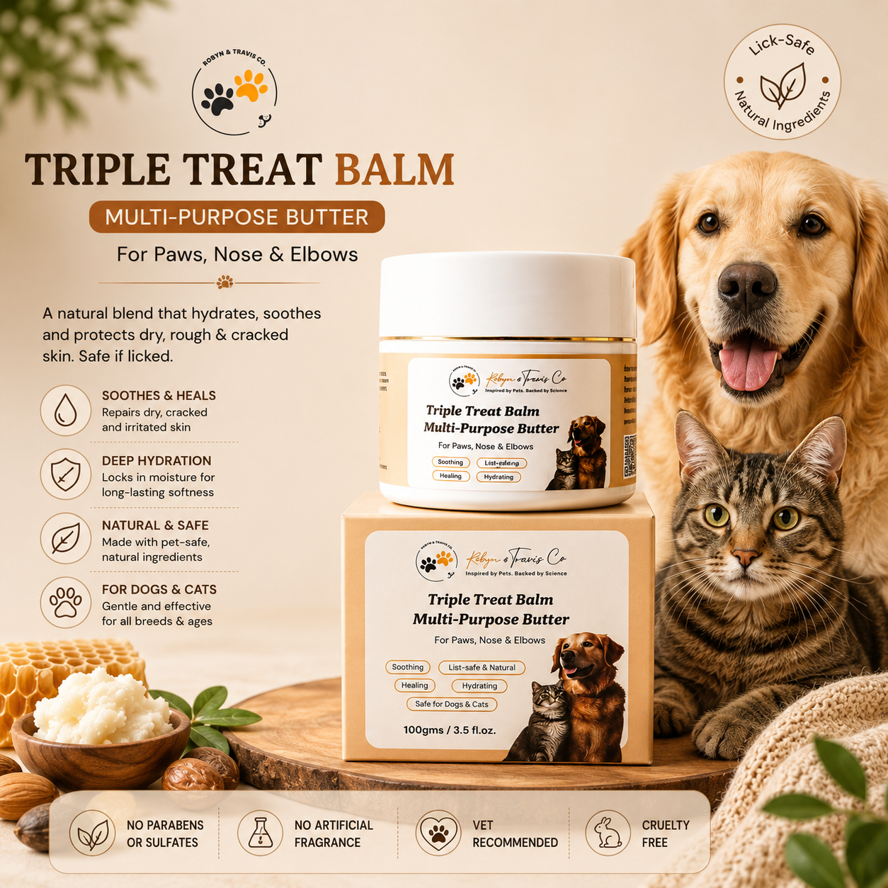 Triple Treat Balm for dog paws and nose India