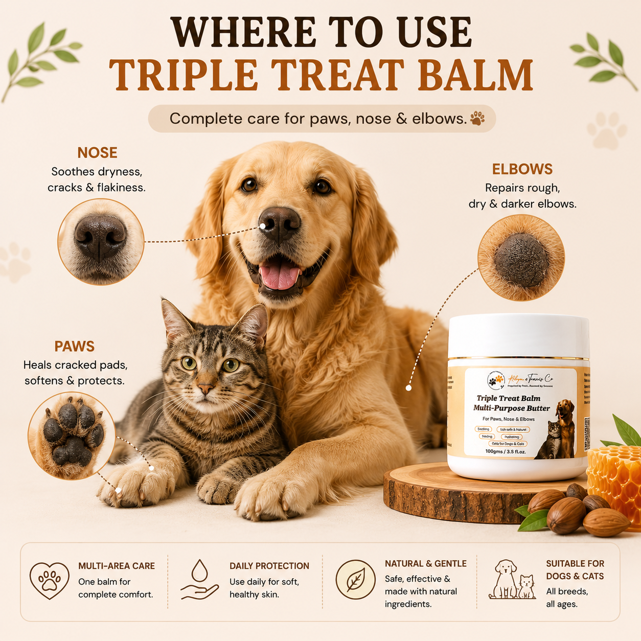 Triple Treat Balm lick safe dogs cats
