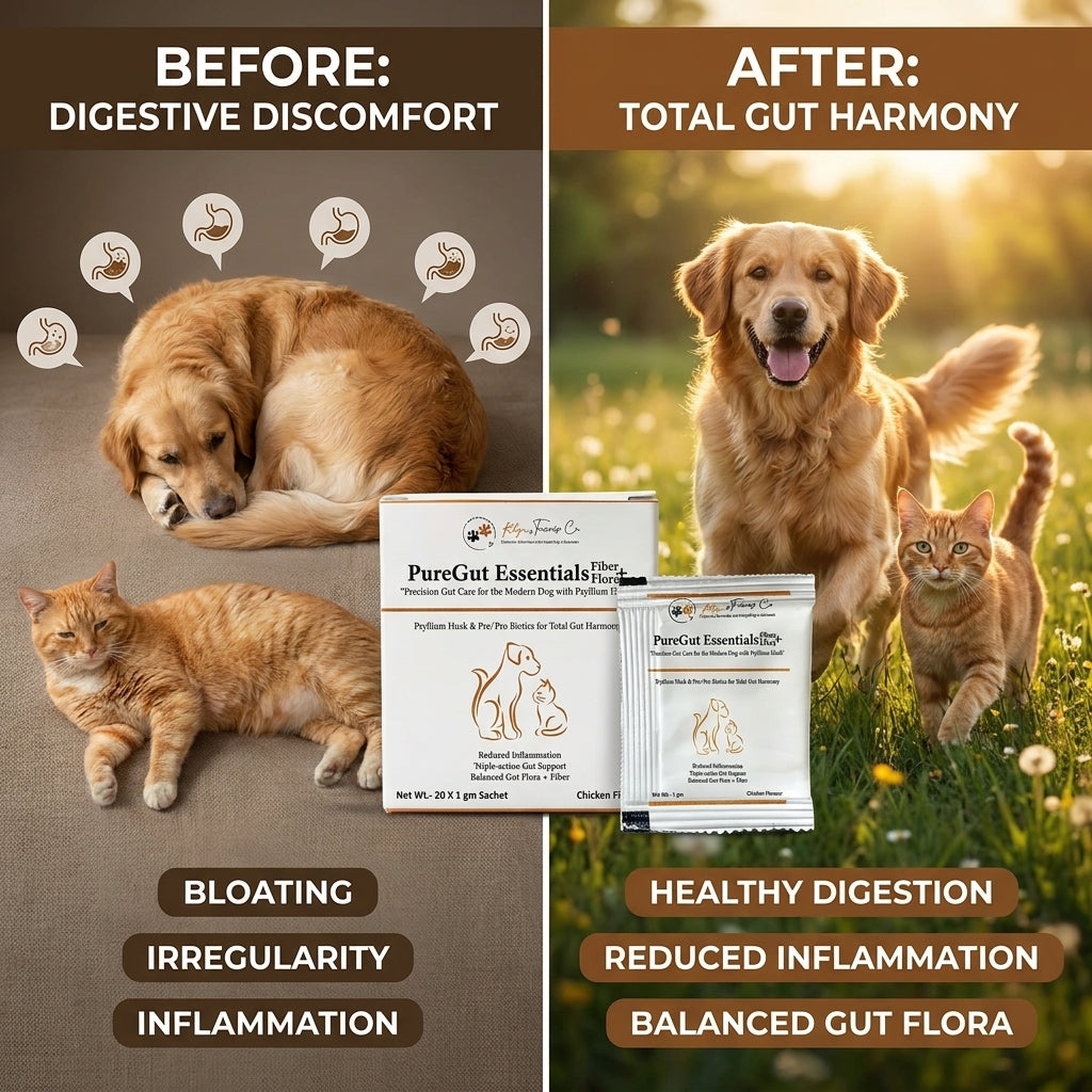 Pure Gut Essentials daily dose scoop measurement for dogs cats