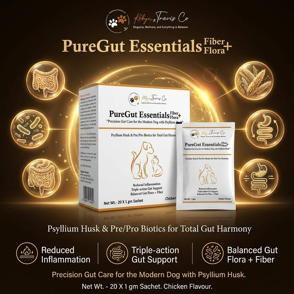 Pure Gut Essentials gut health supplement packaging for dogs and cats