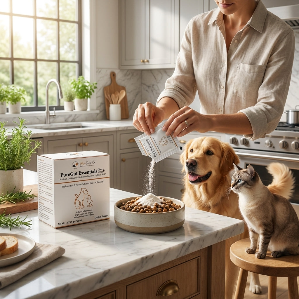 Pure Gut Essentials supplement texture and fiber blend for pets