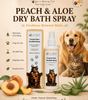 Peach & Aloe Dry Bath Spray — Waterless No-Rinse Dog & Cat Wash - Robyn & Travis Co