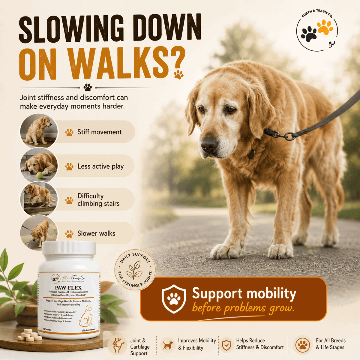 Paw Flex - Joint supplement with Collagen - Robyn & Travis Co