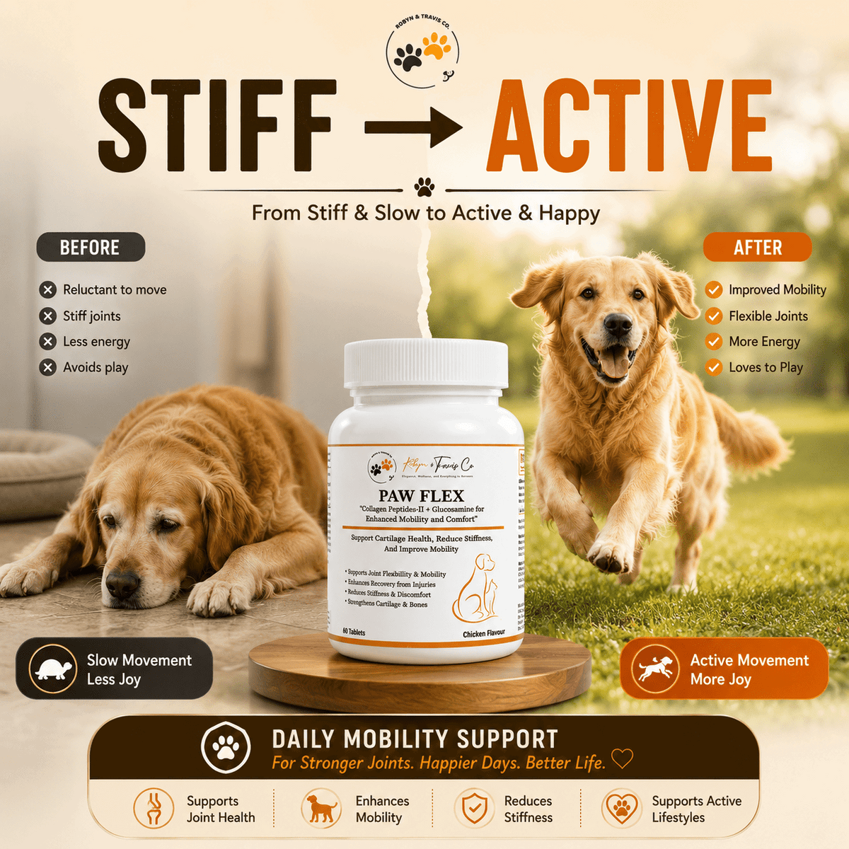 Paw Flex - Joint supplement with Collagen - Robyn & Travis Co