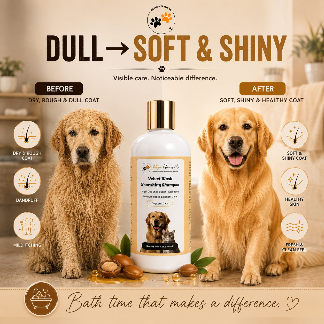 Velvet Wash shea butter pet shampoo dogs cats