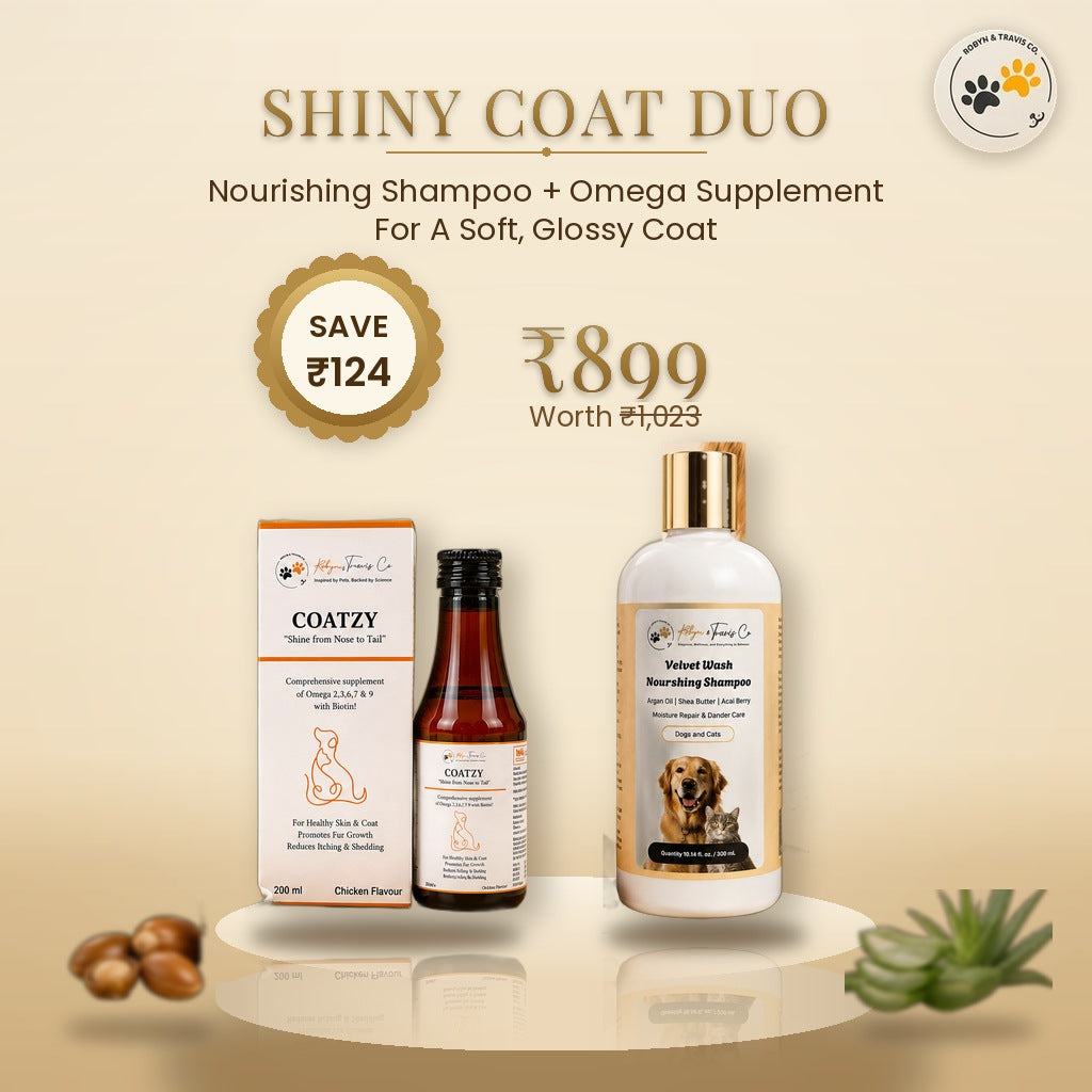Shiny Coat Duo — Shampoo + Omega Supplement for Dogs & Cats