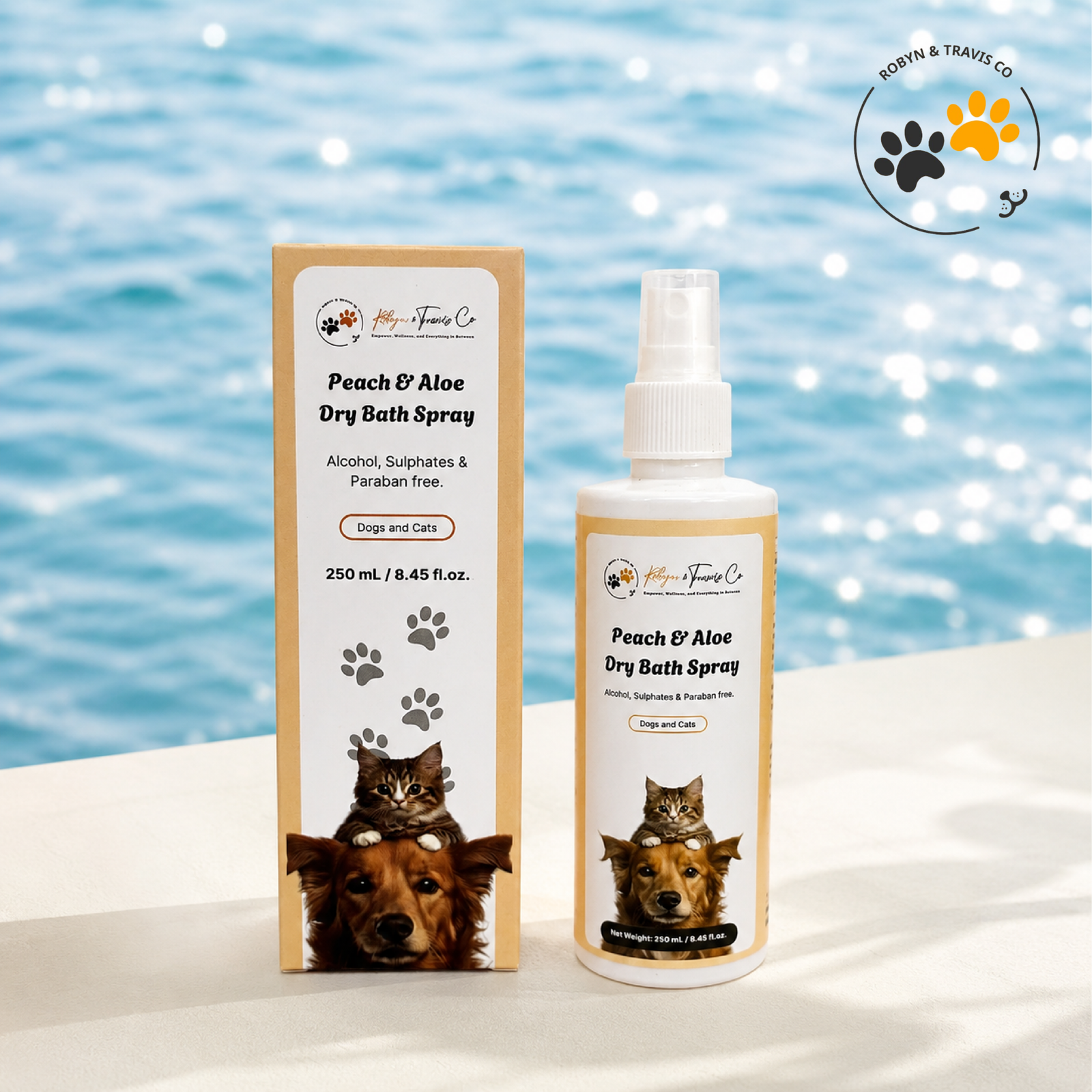Peach & Aloe Dry Bath Spray (No-Rinse Grooming for Fresh, Clean & Healthy Coat)
