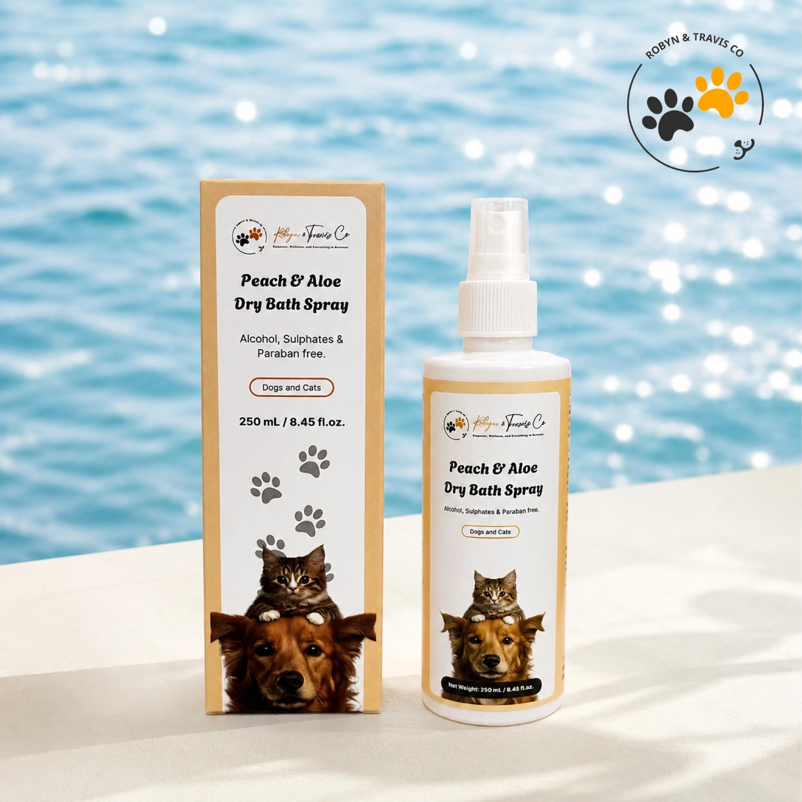 Peach & Aloe Dry Bath Spray (No-Rinse Grooming for Fresh, Clean & Healthy Coat)